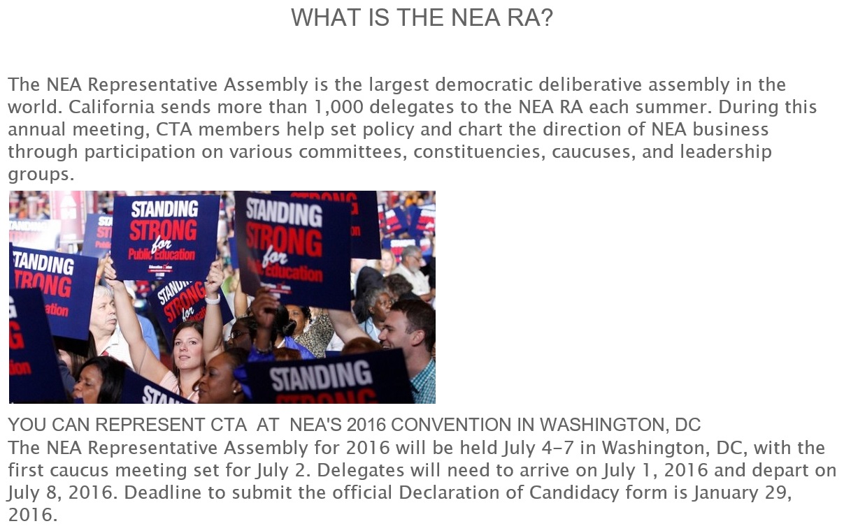What is the NEA RA